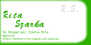 rita szarka business card